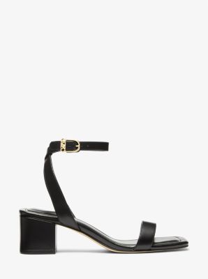 Merriam Leather Sandal in BLACK | Michael Kors