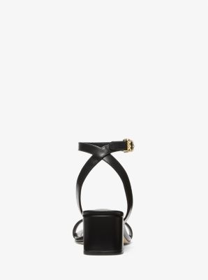 Merriam Leather Sandal in BLACK | Michael Kors