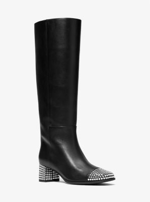 Botte Matilda en cuir travaillé in NOIR | Michael Kors