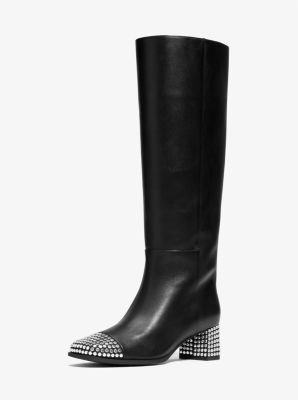 Botte Matilda en cuir travaillé in NOIR | Michael Kors