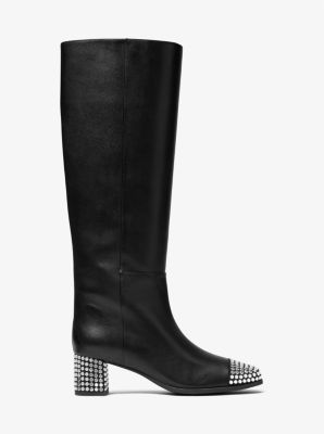 Botte Matilda en cuir travaillé in NOIR | Michael Kors