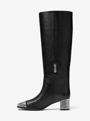 Botte Matilda en cuir travaillé in NOIR | Michael Kors