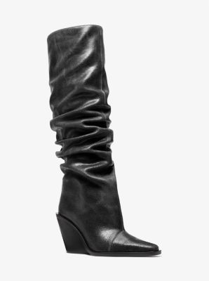 Noemie Distressed Leather Slouchy Boot image number 0