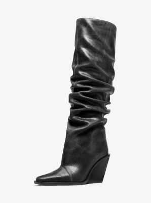 Noemie Distressed Leather Slouchy Boot image number 1