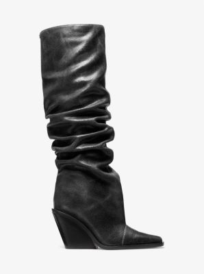 Noemie Distressed Leather Slouchy Boot image number 2