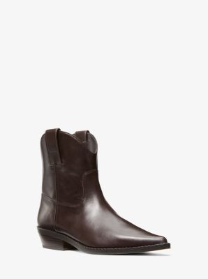 Michael Kors Noemie Leather Boot In Brown