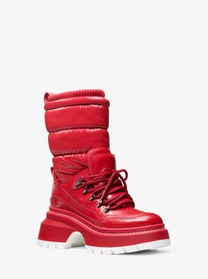 Stiefel Shiloh aus Materialmix in KARMESIN | Michael Kors