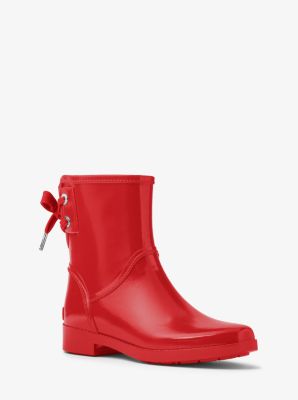 red michael kors rain boots