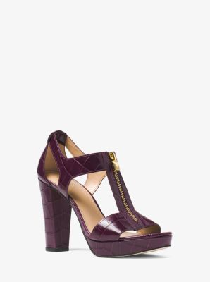 Michael kors berkley store lock leather platform sandal