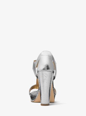 Michael kors berkley lock leather hot sale platform sandal