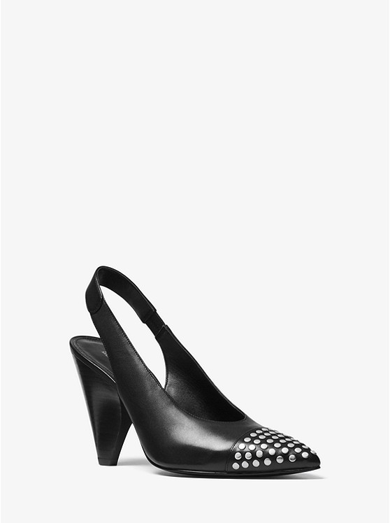 Gemma Studded Leather Sling-Back Pump