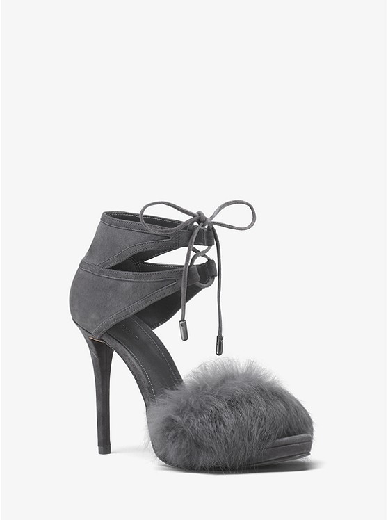 Remi Fur and Suede Sandal