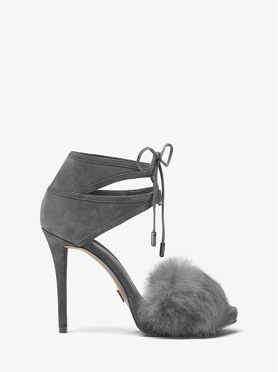 Remi Fur and Suede Sandal