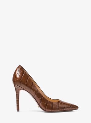 Claire Crocodile-Embossed Leather Pump | Michael Kors