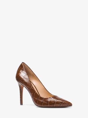Claire Crocodile-Embossed Leather Pump 