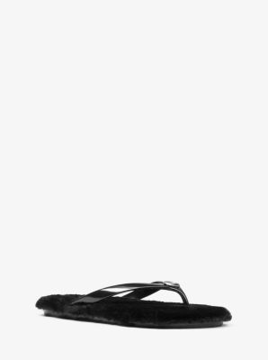 Michael kors fur store flip flops