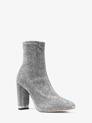 Mandy Glitter Stretch-knit Ankle Boot 