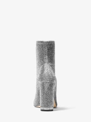 Mandy Glitter Stretch Knit Ankle Boot Michael Kors