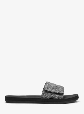 Michael michael kors valerie best sale logo jacquard slide sandal