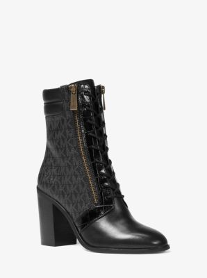 Rosario Logo and Leather Ankle Boot 
