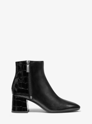 croc embossed ankle boots