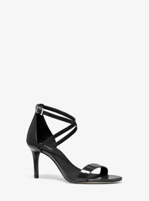Ava Patent Leather Sandal in BLACK | Michael Kors