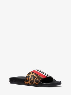 michael kors leopard slides