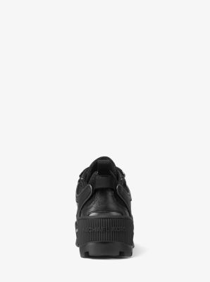 Brooke Leather and Glitter Chain-Mesh Trek Sneaker