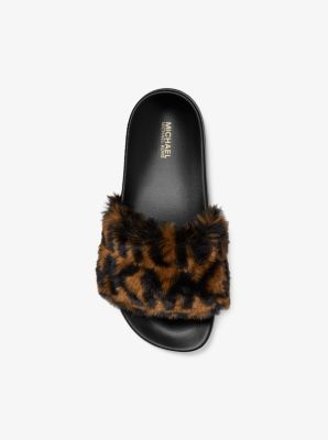 michael kors slippers fur