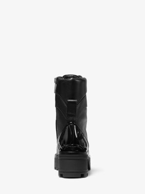 Michael michael kors khloe leather best sale combat boot