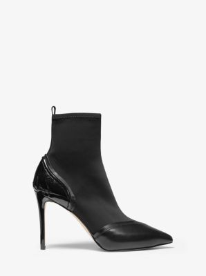 Khloe Scuba and Leather Ankle Boot Michael Kors