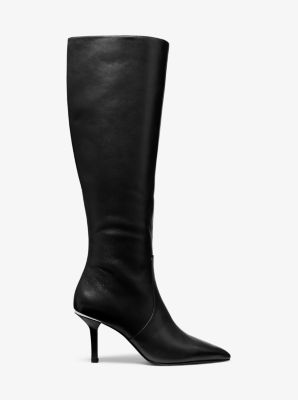 Michael kors black hot sale knee high boots