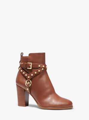 preston leather and logo ankle boot