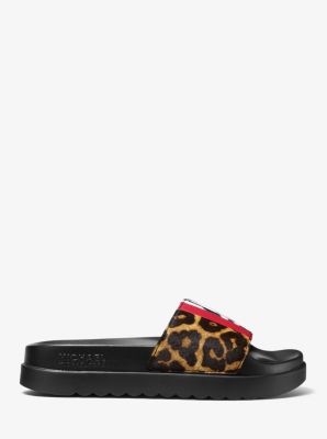 Michael kors animal print hot sale slides