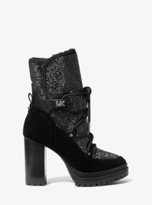 Rowan Embellished Leather Lace-Up Boot