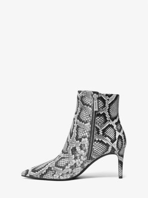 Alina Flex Snake Embossed Leather Ankle Boot