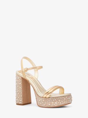 Laci Embellished Metallic Leather Platform Sandal image number 0