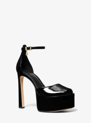 Martina Patent Leather Peep-Toe Platform Pump | Michael Kors Canada