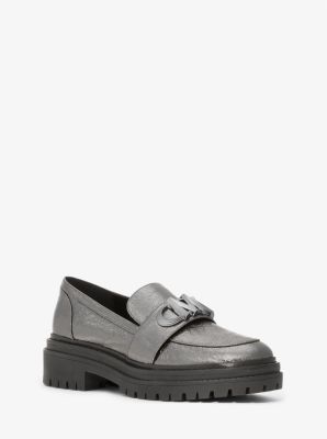 Michael kors silver loafers on sale