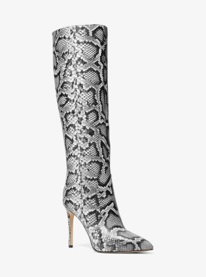 MICHAEL KORS PYTHON LEATHER ANKLE BOOTS Woman Camel