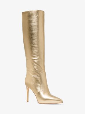 Gold store leather boots