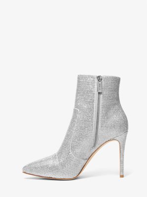 Rue Embellished Glitter Chain-Mesh Ankle Boot | Michael Kors