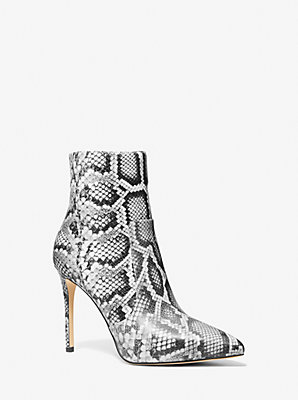 Rue Snake Embossed Leather Ankle Boot