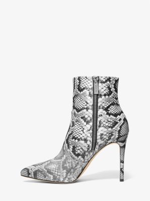 White snakeskin outlet ankle boots