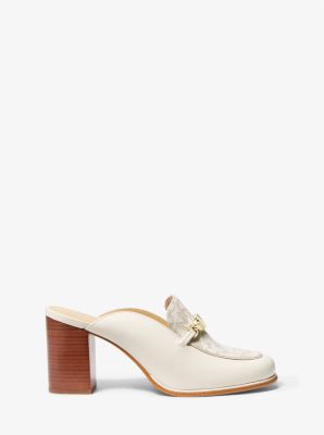 Tiffanie Leather and Empire Monogram Heeled Mule image number 1