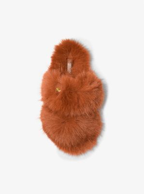 Faux fur slides near hot sale me