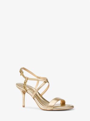 Veronica Metallic Leather Sandal Michael Kors