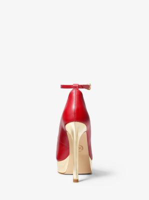 Xenia Leather Platform Pump | Michael Kors Canada