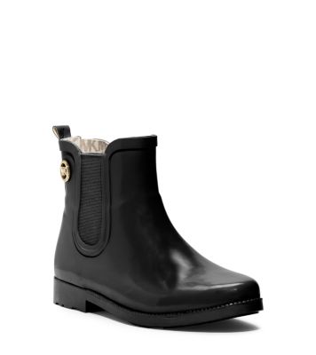 michael kors short black rain boots