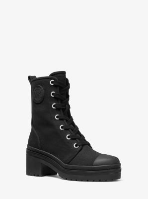 Michael michael kors corey canvas sales combat boot